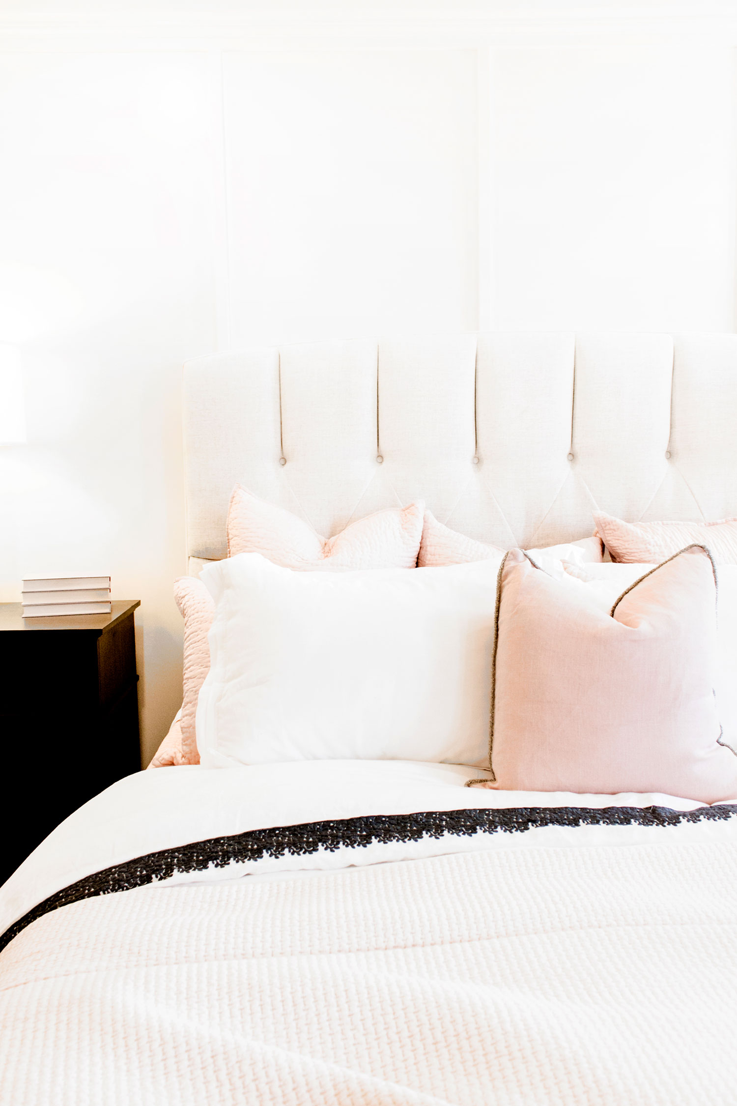 white bedding