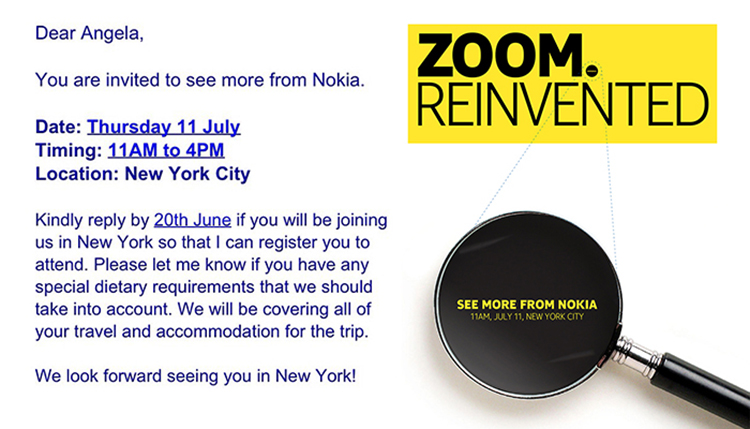 Nokia Zoom Reinvented Event Invite